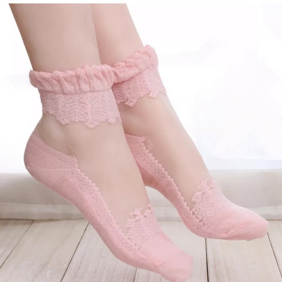 Lace Bootie Socks, 3 Pair For $18 - Picture 2 of 4